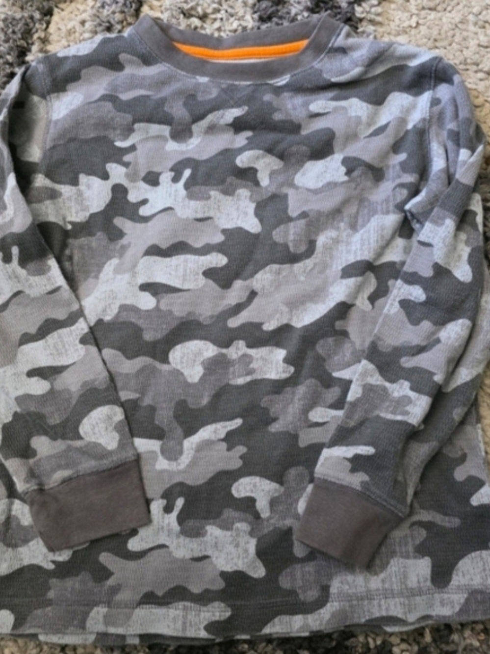 Kids' Grey Camo Long-Sleeve Tee